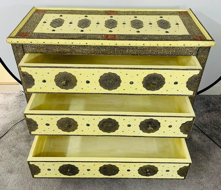 Hollywood Regency Style Off-White Commode, Nightstand or Chest