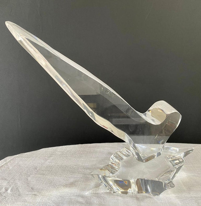Eric Bauer Modernist Abstract Bird Lucite Sculpture, Signed