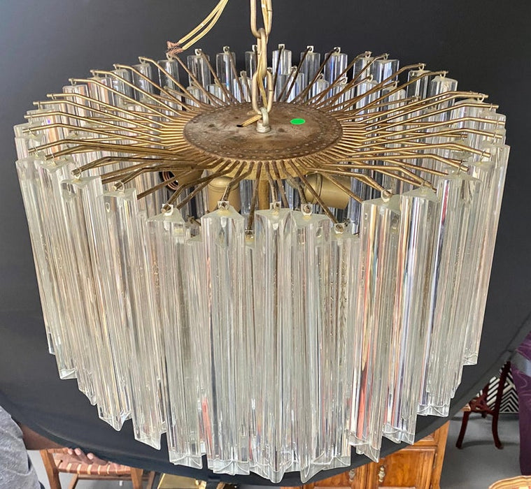 Mid-Century Modern Venini Murano Glass 7 Tiers Prisms Chandelier