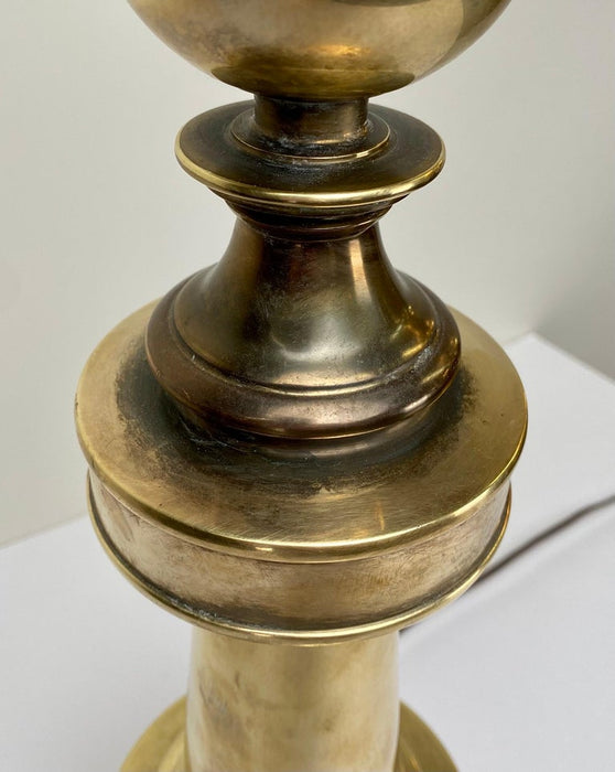 Stiffel Mid-Century Modern Brass Baluster Style Table Lamp, a Pair
