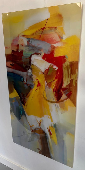 Abstract Acrylic on Plexiglass Painting attributed to Wilfred Lang