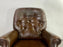 Mid-Century Brown Leather Tufted Reclining Club Chair