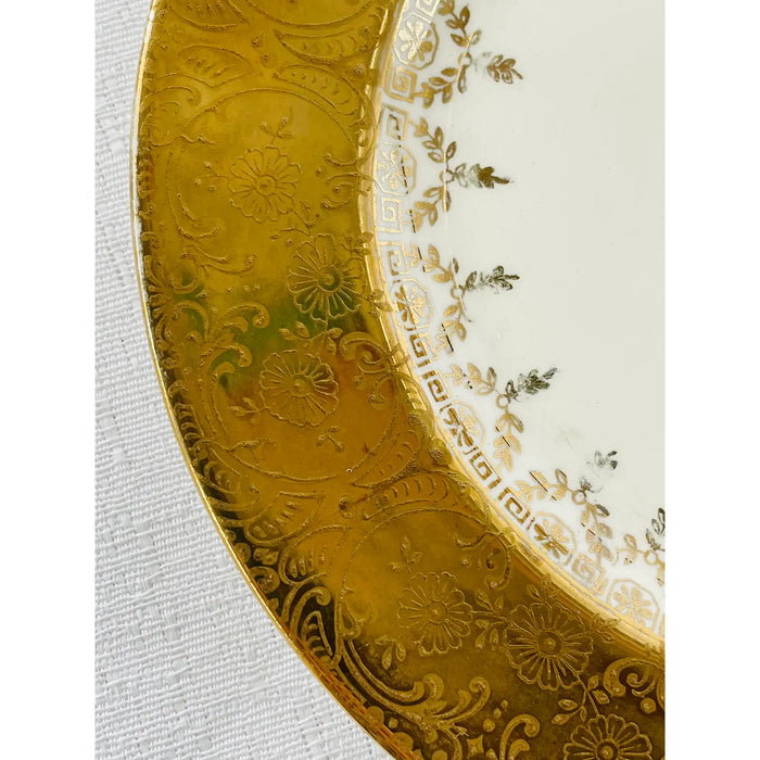 Federal Style Sabin Crest-O-Gold Warranted 22K Gold Dinner Plate, Set of 6