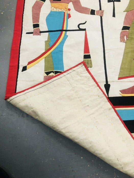 Old Egyptian Applique Tapestry Cotton Panel Circa 1940