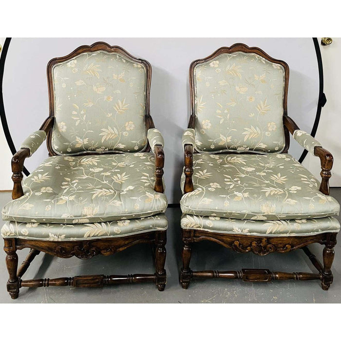 19th Century French Renaissance Throne Arm Chair, Pair