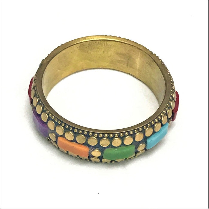 Vintage Art Deco Multicolored Bangle Bracelet