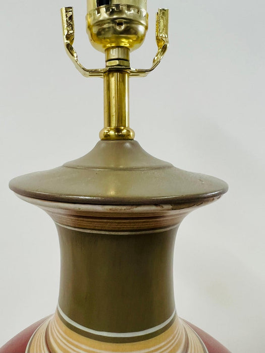 Mid-Century Ceramic Hand Painted Table Lamp