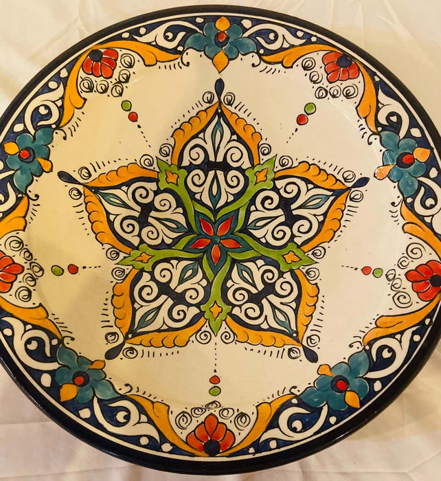 Hand Painted Large Ceramic Serving , Center Table Decorative Plate, a Set of 2