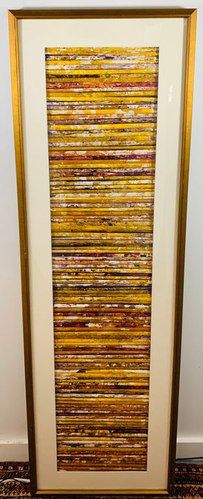 Hand Painted Abstract Art Work by Ward With a Custom Frame, Matted