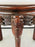 19th Century Chinese Hand Carved Hardwood Round Pink Marble Top End Table