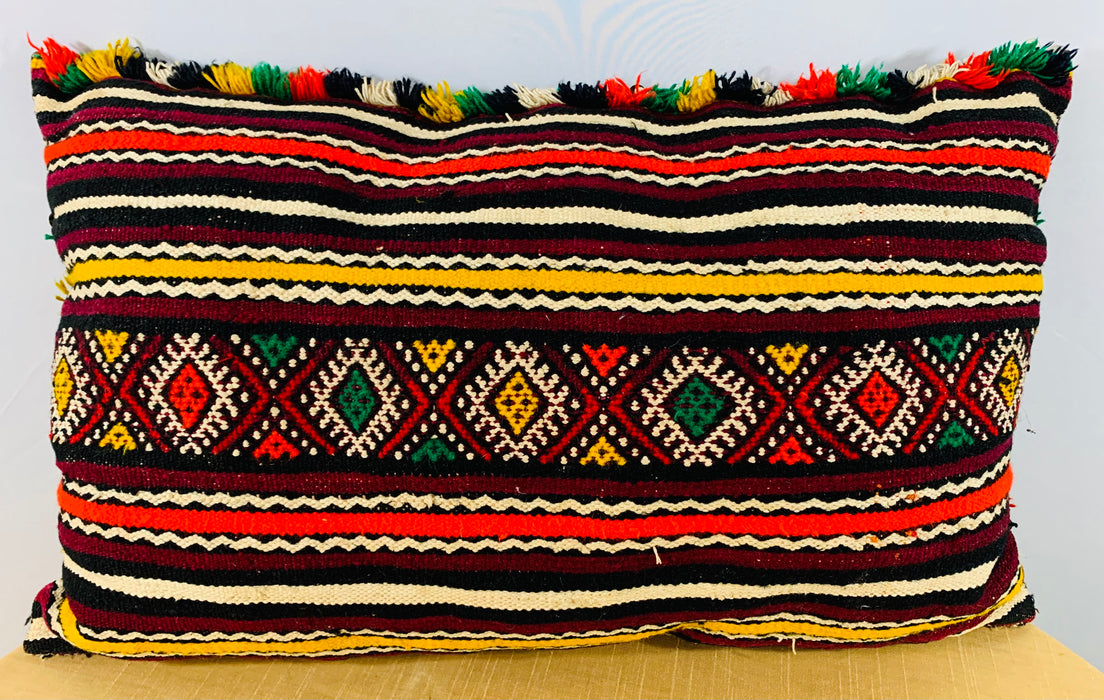 Handmade Moroccan Kilim Style Pillow with Sequins