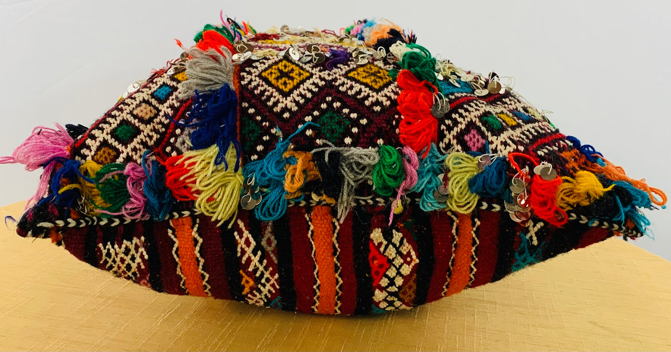 Handmade Moroccan Multicolored Kilim Style Pillow