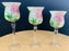 Set of Three Decorative Glasses with Hummingbird and Floral Motif