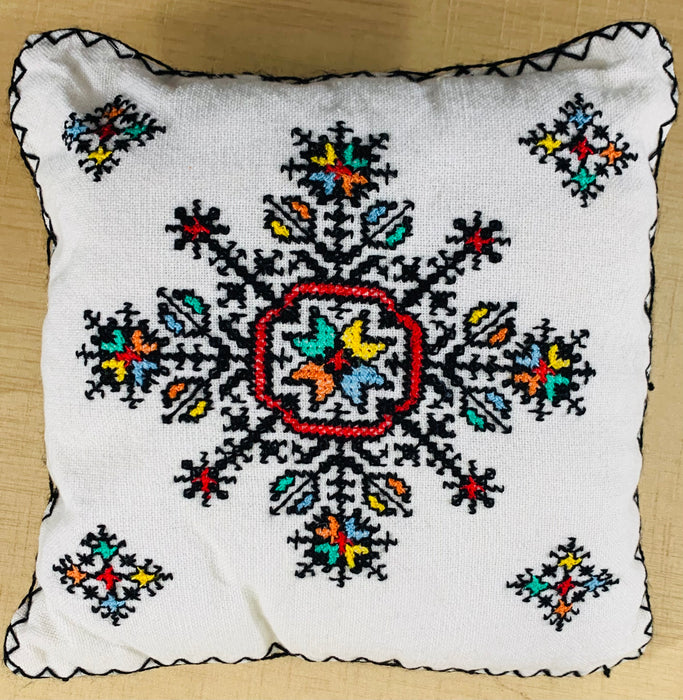 Hand Embroidered Boho Chic Small Compatible Pillows, Set of Four