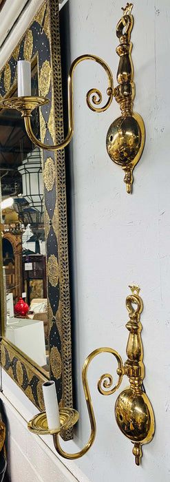 Georgian Brass Wall Sconce, a Pair