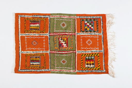 Berber Rug Small with Abstract Elements on Panels