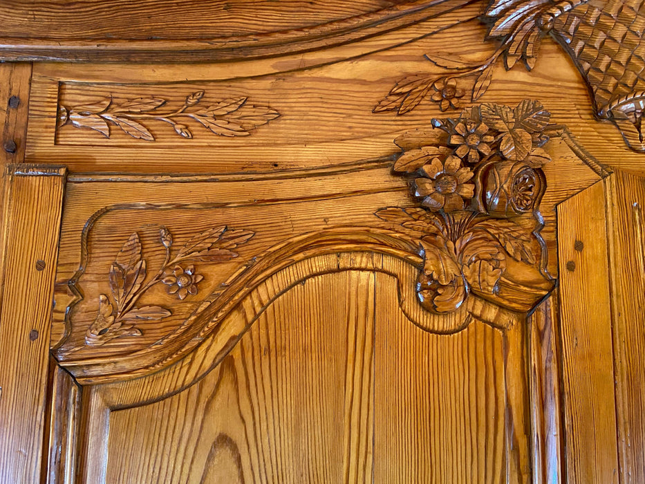 Louis XV French Country Chestnut Oak Wardrobe