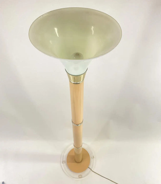 Mid-Century Modern Tulip Opaline Glass Shade Floor Lamp