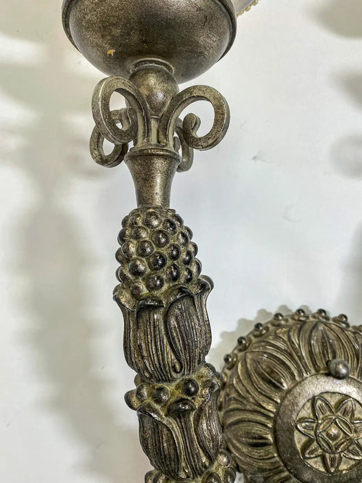 Large Neo Gothic Style Cast Iron Two Arms Wall Sconce