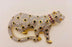 Swarovski Pave' Crystal Gold Leopard Brooch or Pin, Signed and Retired