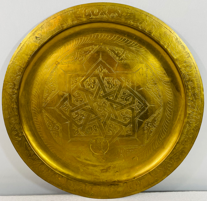 Vintage Brass Moroccan Tray