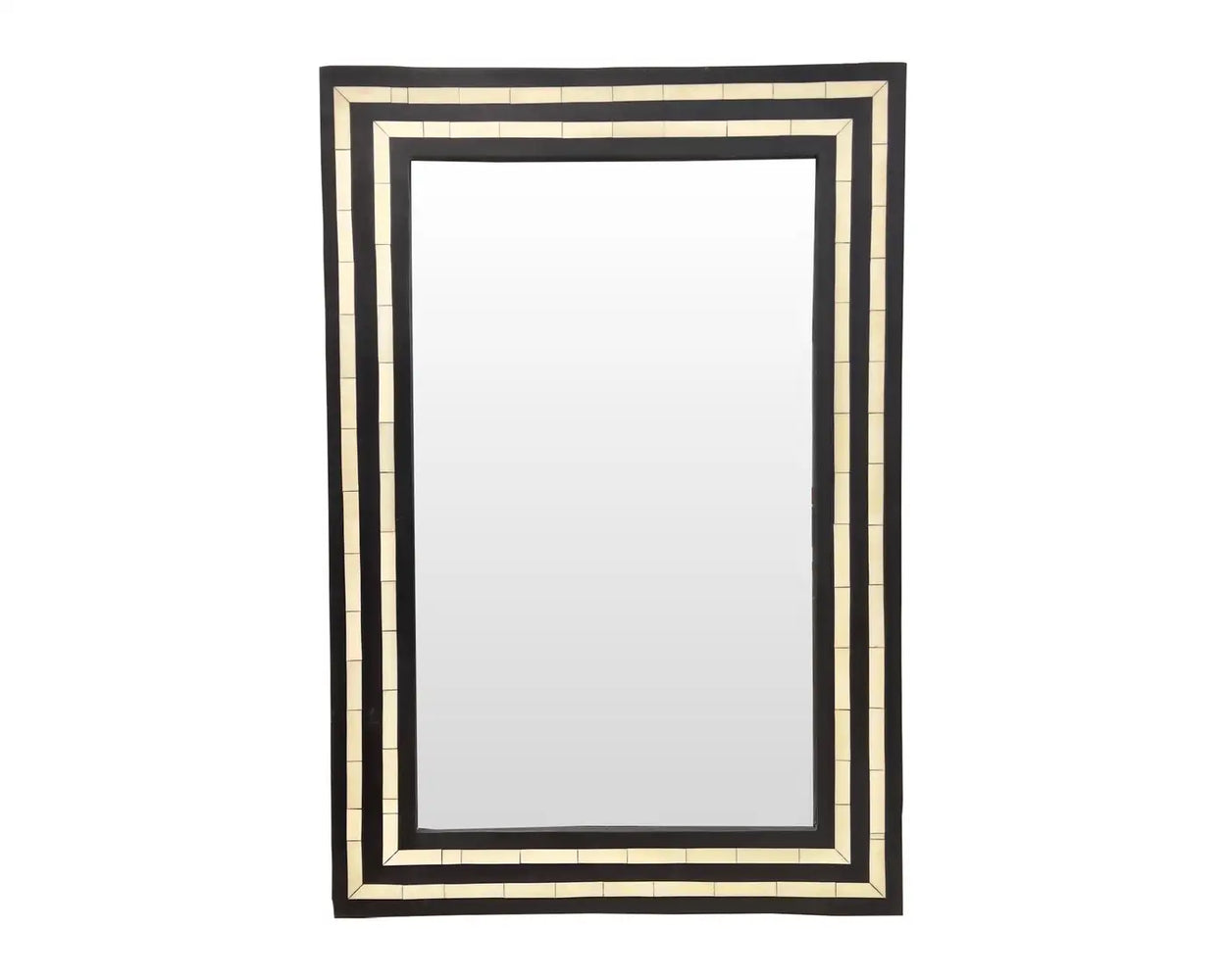 Art Deco Style Black and White Resin Wall or Console Mirror