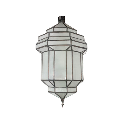 Art Deco Style White Milk Glass Handmade Chandelier, Pendant or Lantern