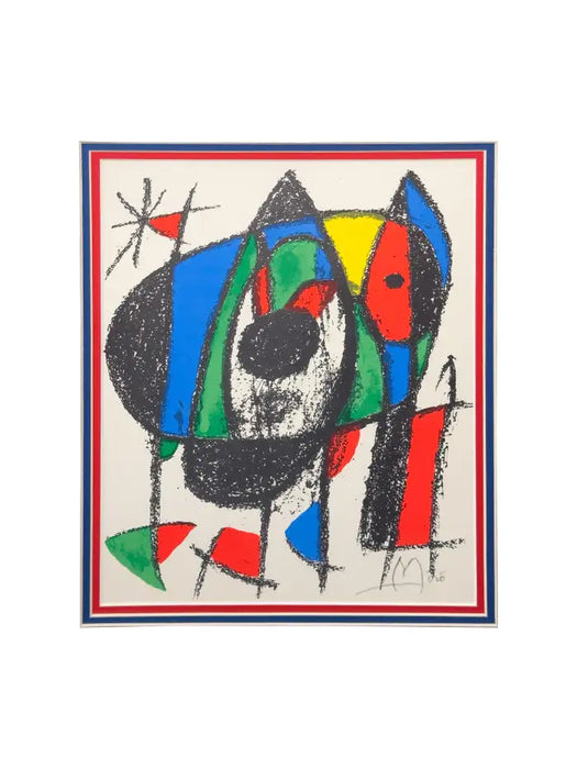 Joan Miro Original Lithograph II Portfolio V 1975, Hand Signed and Framed 1975