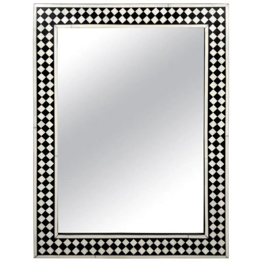 Art Deco Style Black & White Resin Diamond Design Wall, Table or Mantel Mirror