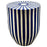 Art Deco Style Blue & White Resin Cylindrical Side, End Table or Stool