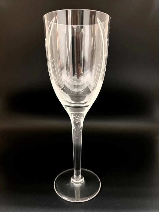 Art Deco Lalique Champagne glasses or flutes with angel Model 13645, Set of 8