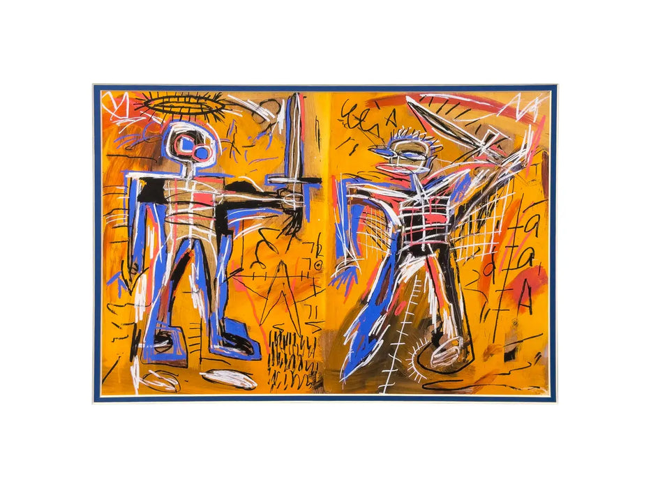 Jean-Michel Basquiat 1984 Lithograph Titled " Offensive Orange", Framed 1984