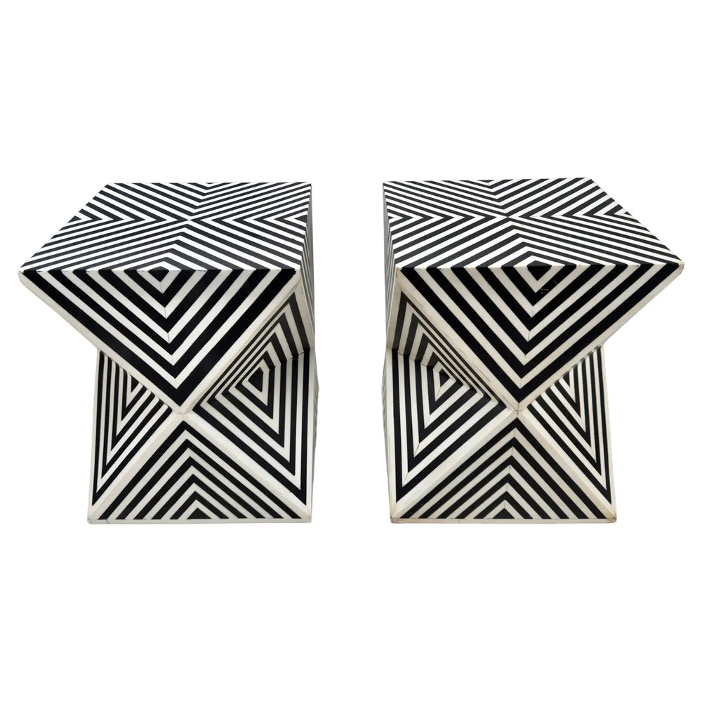Art Deco style sculptural side tables or stools 