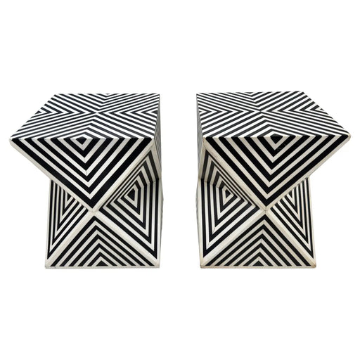 Art Deco style sculptural side tables or stools 
