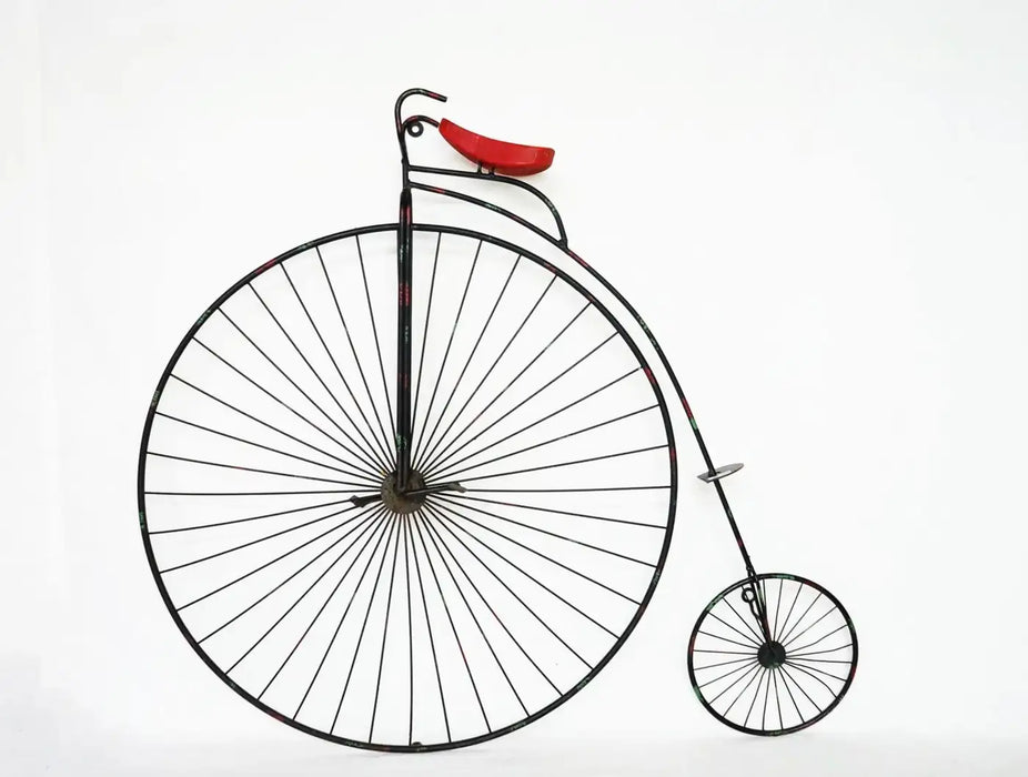 Curtis Jere High Wheel Bicycle Iron Sculpture & Wall Decor 1960's