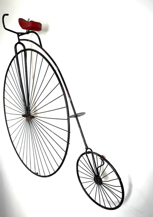 Curtis Jere High Wheel Bicycle Iron Sculpture & Wall Decor 1960's