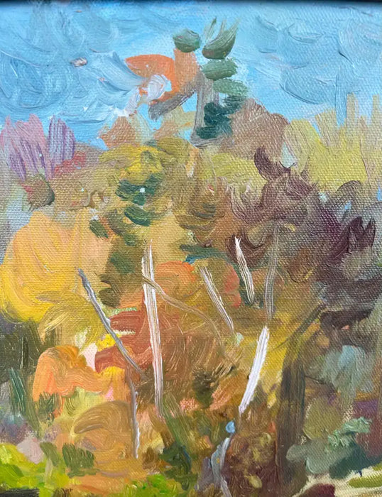 Girair Poladian Signed 1994 Landscape Oil Painting in Ornate Gilt Frame 1994