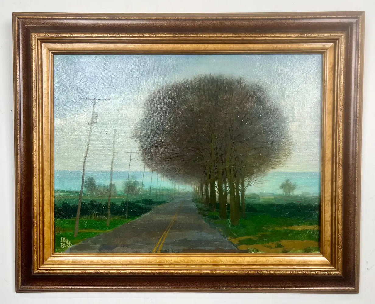 Alex Bloch Quiet Country Road Oil on Canvas Signed & Framed 2000' s