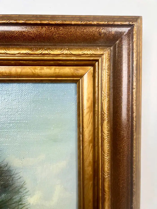 Alex Bloch Quiet Country Road Oil on Canvas Signed & Framed 2000' s