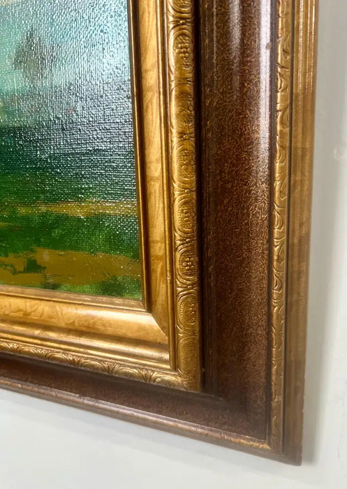 Alex Bloch Quiet Country Road Oil on Canvas Signed & Framed 2000' s