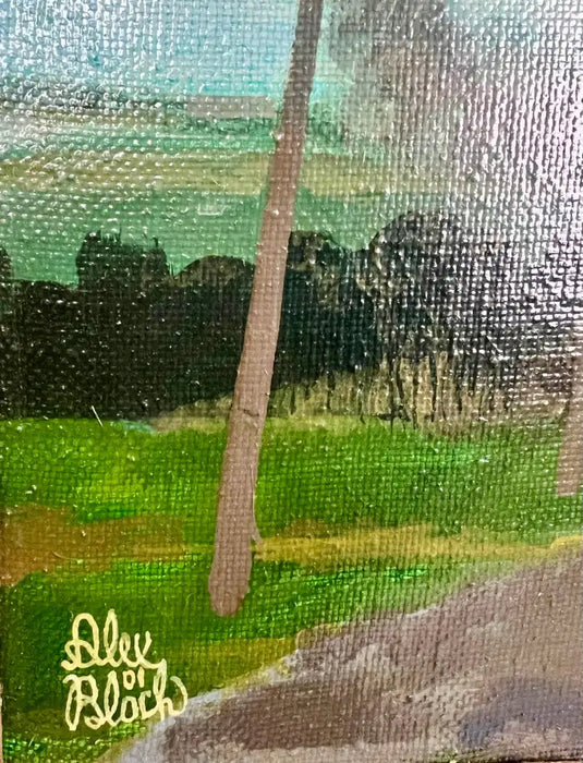 Alex Bloch Quiet Country Road Oil on Canvas Signed & Framed 2000' s