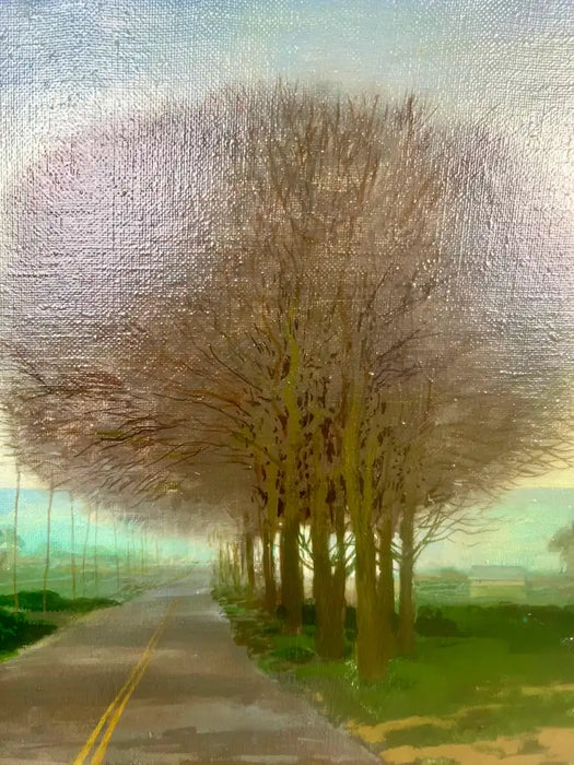 Alex Bloch Quiet Country Road Oil on Canvas Signed & Framed 2000' s