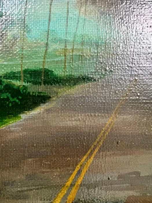 Alex Bloch Quiet Country Road Oil on Canvas Signed & Framed 2000' s