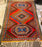 Boho Chic Moroccan Handwoven Blue & Red Wool Diamond Design Rectangular Rug