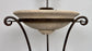 English Victorian Wrought Iron Wash Stand with Oval Mirror, Basin and Pitcher