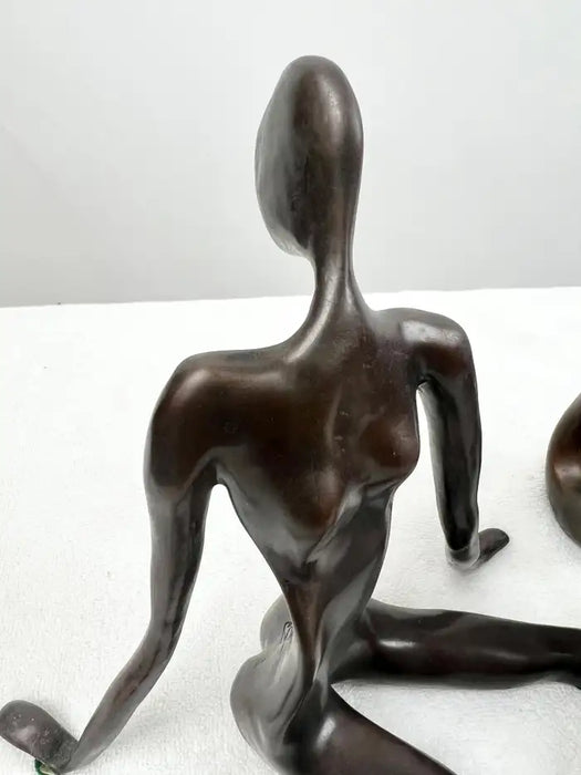 Modernist Figural Limited Edition Bronze Sculpture, Set of 3, Signed & Numbered 1980's