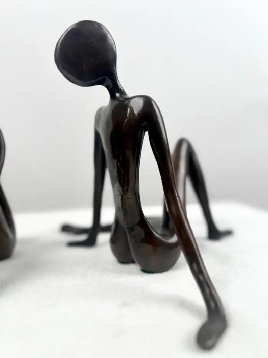 Modernist Figural Limited Edition Bronze Sculpture, Set of 3, Signed & Numbered 1980's
