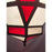 Art Deco-Style White Milk & Red Glass & Bronze Chandelier, Pendant or Lantern
