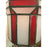Art Deco-Style White Milk & Red Glass & Bronze Chandelier, Pendant or Lantern