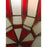 Art Deco-Style White Milk & Red Glass & Bronze Chandelier, Pendant or Lantern